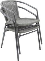 thumbnail of METRO PROFESSIONAL Sedia impilabile con braccioli, alluminio/polirattan, grigio