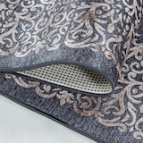 thumbnail of Teppich Wohnzimmer Barock Pflegeleicht Waschbar Strapazierfähig Esszimmer OEKO-TEX Schwarz 80x150 cm Gekettelt – PIZOL von Kadima Design
