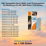 thumbnail of D&C Kompatible Epson 405XL Cyan Druckerpatrone für WorkForce Pro WF-3800 Series (1100 Seiten)