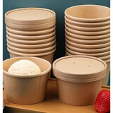 thumbnail of DeinPack 25 Suppenbecher to go mit Deckel braun 230 ml 8oz PLA Innenbeschichtung Suppen-Becher 25 Bio Einweg-Becher mit Deckel biologisch abbaubar