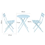 thumbnail of Albatros Bistroset 3-teilig Blau Bistrotisch mit 2 Stühlen klappbare Stühle und Tisch aus robustem Metall optimal als Balkonmöbel Set oder Gartenmöbel