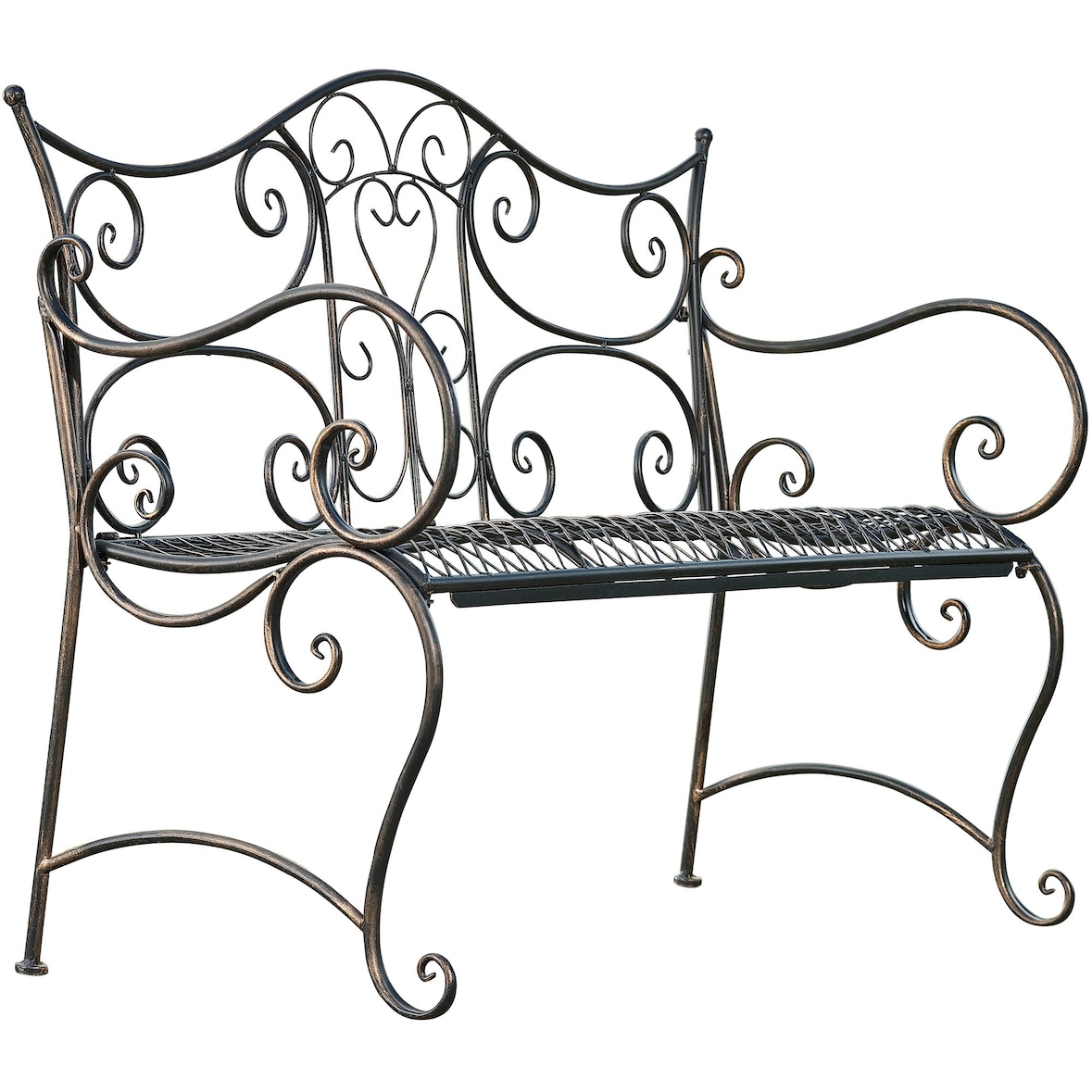 Banc de jardin au style antique Tara en fer forgé Bronze