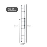 thumbnail of PROREGAL Sprossen-Schiebeleiter 2-teilig ohne Traverse 2x6 Sprossen