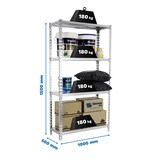 thumbnail of SimonRack Metallregal, 1500x1000x500 mm, 4 Ebenen, Metallboden, 180 kg Biegepunkt, Verzinkt - Simonclick