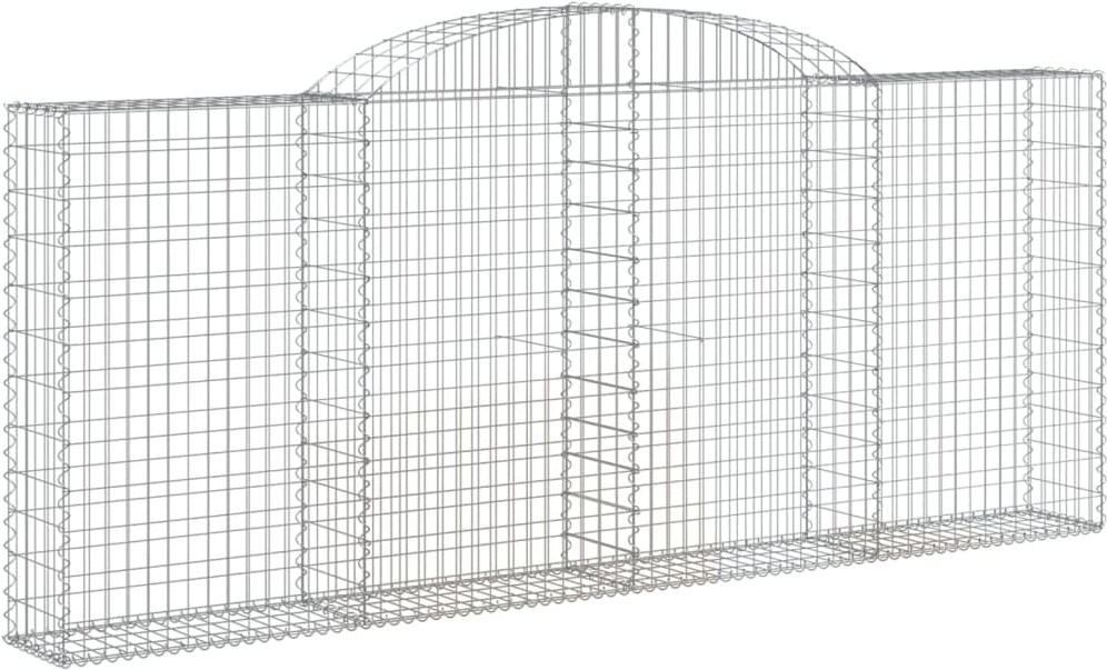 vidaXL Gabionen mit Hochbogen 17 Stk 300x30x120/140cm Verzinktes Eisen