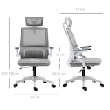 thumbnail of Vinsetto silla de oficina de malla silla de escritorio giratorio altura y reposacabezas ajustable con reposabrazos carga 120 kg 58x61x102-119 cm