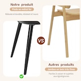thumbnail of Esszimmerstuhl 79x54x51 cm Grau mit Rattan Rückenlehne und Samt Sitzkissen rutschfest Metallbeine in Holzoptik ergonomisch für Essbereich Café