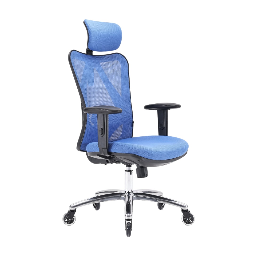OfficeSense OS1000 Ergonomischer Bürostuhl – Verstellbar, NEN-EN 1335 zertifiziert, inklusive verbesserter Rollen – Blau