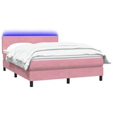 thumbnail of vidaXL Boxspringbett mit Matratze & LED Rosa 160x210 cm Samt