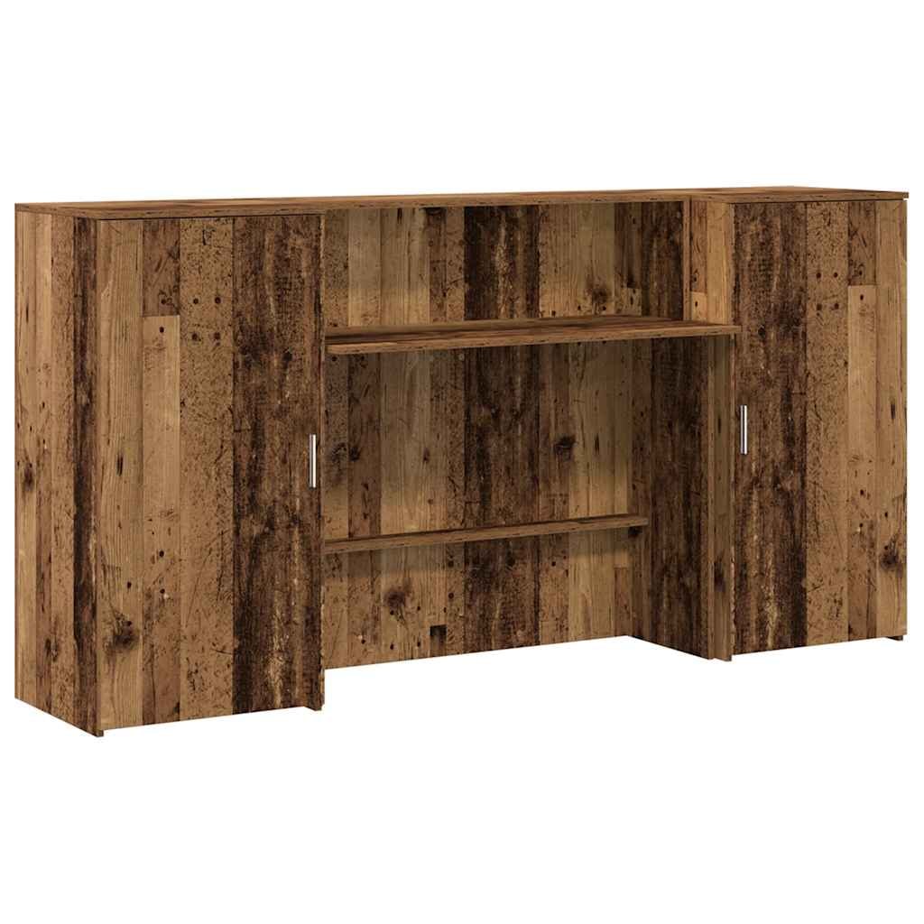 Bureau de réception vieux bois 200x50x103,5cm bois d'ingénierie Modèle Atlas Infinite Évasion