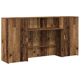 thumbnail of Bureau de réception vieux bois 200x50x103,5cm bois d'ingénierie Modèle Atlas Infinite Évasion