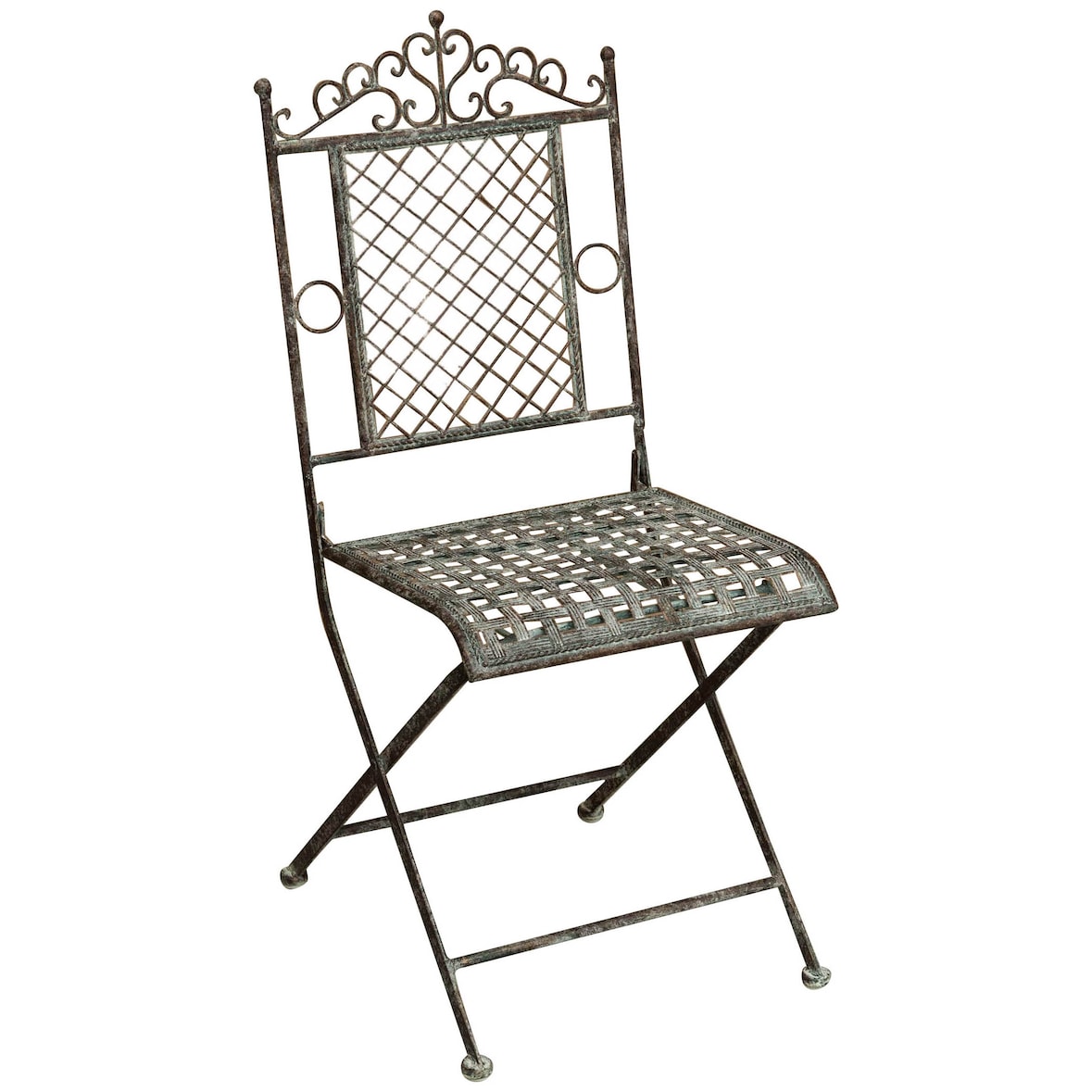 Biscottini Gartenstühle - Klappstuhl aus Schmiedeeisen 49x41x96 cm - Garten- und Terrassenstuhl - Restaurantstühle - Esszimmerstuhl