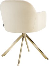 thumbnail of tectake Samt-Drehstuhl Lona mit dicker Polsterung  - 2er Set creme/gold