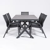 thumbnail of Conjunto de mesas e cadeiras de exterior reforçadas, Mesa extensível 150 a 250 cm, Alumínio e vidro, Cor Antracite