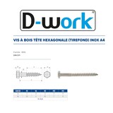 thumbnail of 50 Tirefonds Bois Tête Hexagonale 10 x 70 mm - DIN 571 - Inox A4 - D-Work