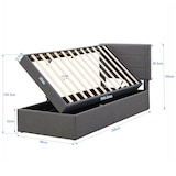 thumbnail of Merax Hydraulisches Polsterbett 90x200 aus Leinen Einzelbett Funktionsbett mit Gepolstertes Kopfteil & Lattenrost Grau