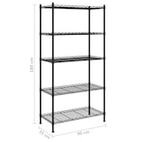 thumbnail of Helloshop26 - 5-stöckiges Aufbewahrungsregal 90 x 35 x 180 cm 250 kg schwarz 02_0045694