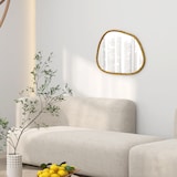 thumbnail of Espejo de pared decorativo 70x50 cm espejo de baño con forma irregular y marco de madera para salón entrada pasillo horizontal o vertical natural