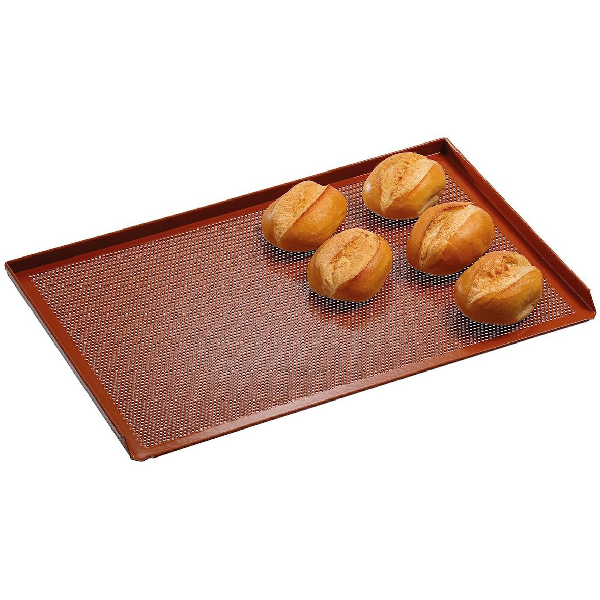 Teglia in alluminio perforato | rivestimento in silicone | bordo su 3 lati | EN600x400