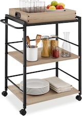 thumbnail of tectake Servierwagen Worcester 65x41,5x87cm  Industrial Holz Hell, Eiche Sonoma
