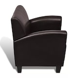 thumbnail of Helloshop26 - Fauteuil chaise siège lounge design club sofa salon cuir synthétique marron foncé 1102043/3