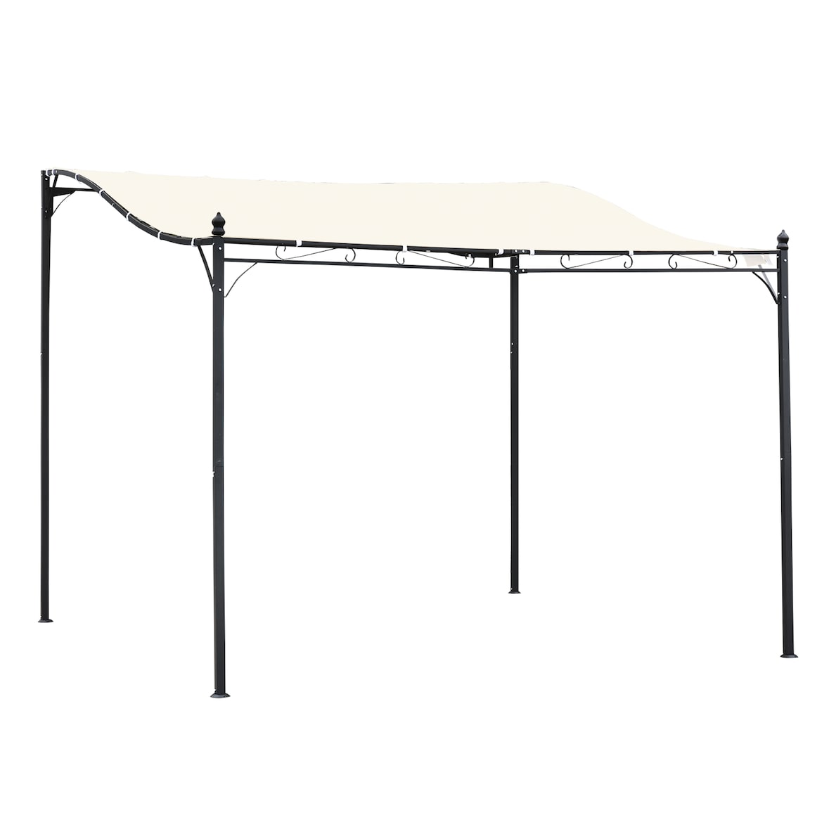 Outsunny Gazebo Pergola 3x3m da Esterno, Giardino o Terrazzo con Tenda