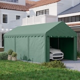 thumbnail of Outsunny carpa garaje 6x3 m garaje exterior para coche impermeable anti-UV con paredes laterales desmontables y 2 puertas con cremallera verde
