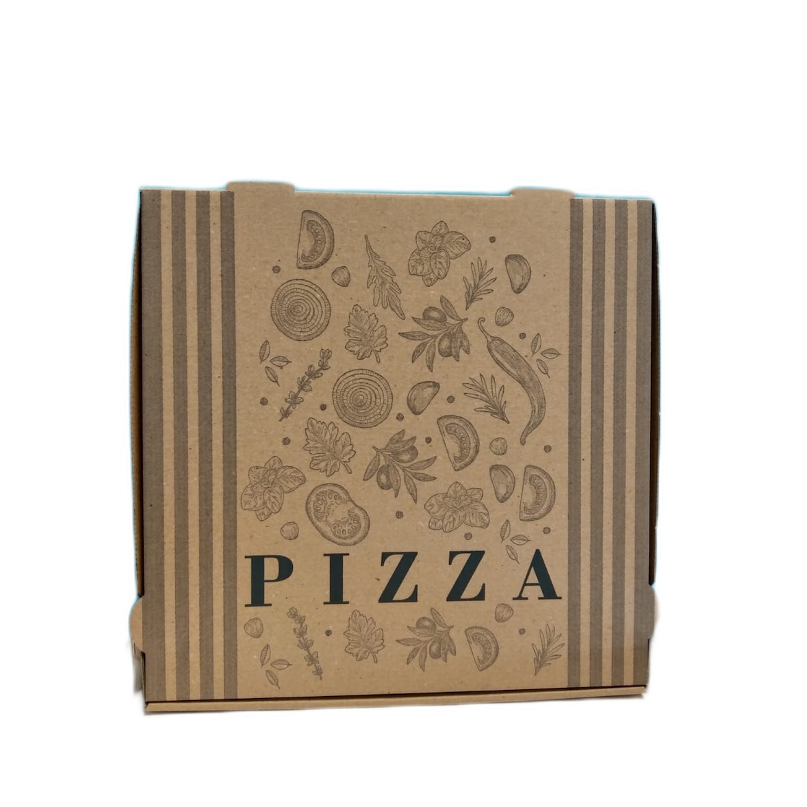 Boîte à pizza kraft brun 33 x 33 x 3.5 cm x 100