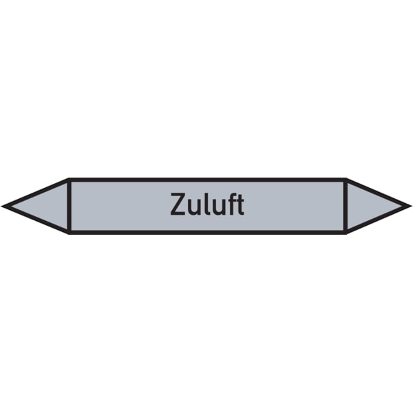 Rohrleitungskennzeichen Zuluft - 187x26 mm Folie selbstklebend
