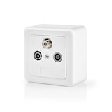 thumbnail of Prise Murale Pour Antenne  1x Sortie F  1x Sortie Mâle Cei  1x Sortie Femelle Cei  75 Db Usage Non Intensif Nedis