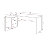 thumbnail of Dmora Scrivania Greensboro, Scrittoio multifunzione reversibile da ufficio con cassettiera, 145x108h73 cm, Rovere e Bianco