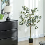thumbnail of HOMCOM eucalipto artificial 150 cm planta artificial decorativa grande árbol artificial de interior con 230 hojas decoración para hogar verde