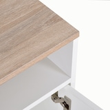 thumbnail of HOMCOM Móvel de TV para Sala de Estar com Espaço de Arrumação Prateleiras Abertas Orifício Passa Cabos 105x40x52 cm Branco e Madeira