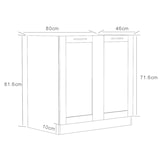 thumbnail of VCM Küchenmöbel Unterschrank Colura Weiß / Anthrazit H. 82 x B. 80 x T. 46 cm