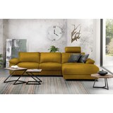 thumbnail of KAWOLA Sofa LOLA Ecksofa XL Stoff curry mit motorischer Relaxfunktion Recamiere rechts