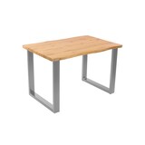 thumbnail of Esstisch Baumkante Holz-Optik Wildeiche 120 x 80 U-Gestell silber JOSY