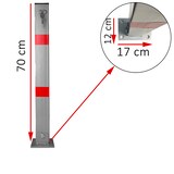 thumbnail of 2x Absperrpfosten eckig Parkplatzsperre Sperrpfosten klappbar Standfuß