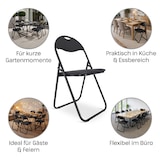 thumbnail of Klappstuhl 6er-Set, klappbarer Gästestuhl, gepolstert, leicht und bequem, Belastbarkeit 100 kg, Schwarz/Schwarz, Raburg Paul