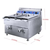 thumbnail of Arsent – Gasfriteuse met kraan 17 + 17 L 680 x 670 x 650 mm met E.G.O thermostaat