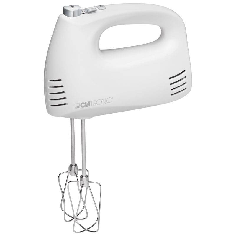 Clatronic HM 3524 Sbattitore con 5 Velocità 2 Set di Fruste Ganci e Frullatore a Immersione, 300W, Bianco