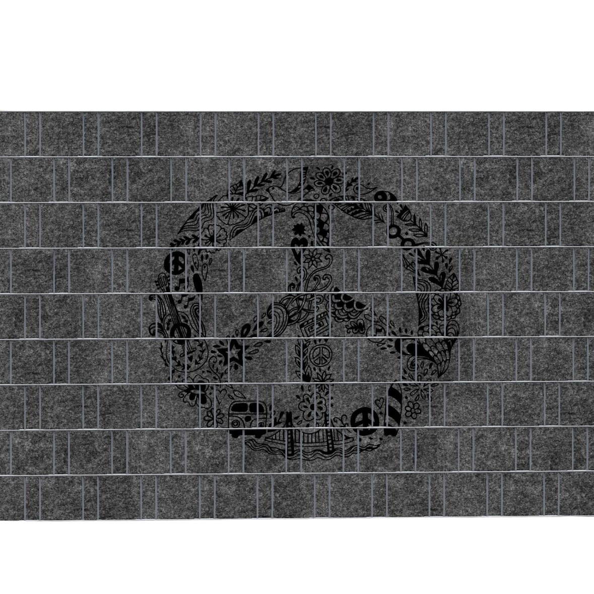 zaun|zu® Sichtschutzstreifen PEACE - Bedruckter Sichtschutz 2,5m x 1,8m