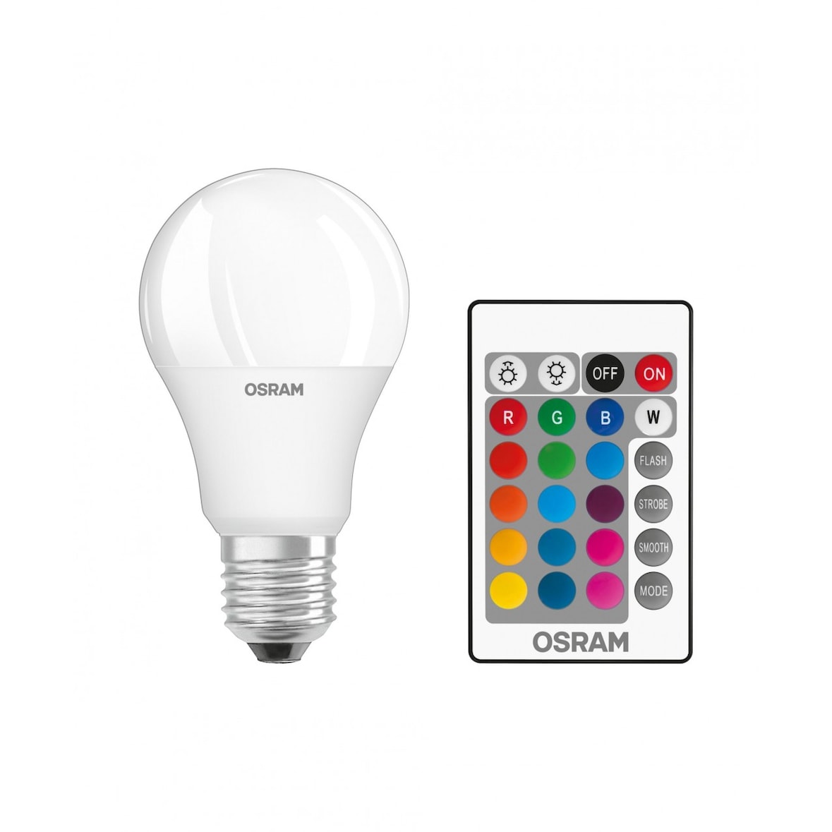 OSRAM LED STAR CLASSIC A 60 BOX K REMOTE Warmweiß, RGB SMD Matt E27 Glühlampe, 430754