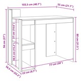 thumbnail of vidaXL Schreibtisch Braun Eichen-Optik 103,5x56,5x94 cm Holzwerkstoff
