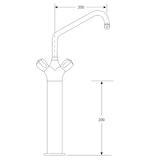 thumbnail of Gastro-Inox Monoblock 25(Ø)mm Mischbatterie Länge 200mm auf 200mm Säule