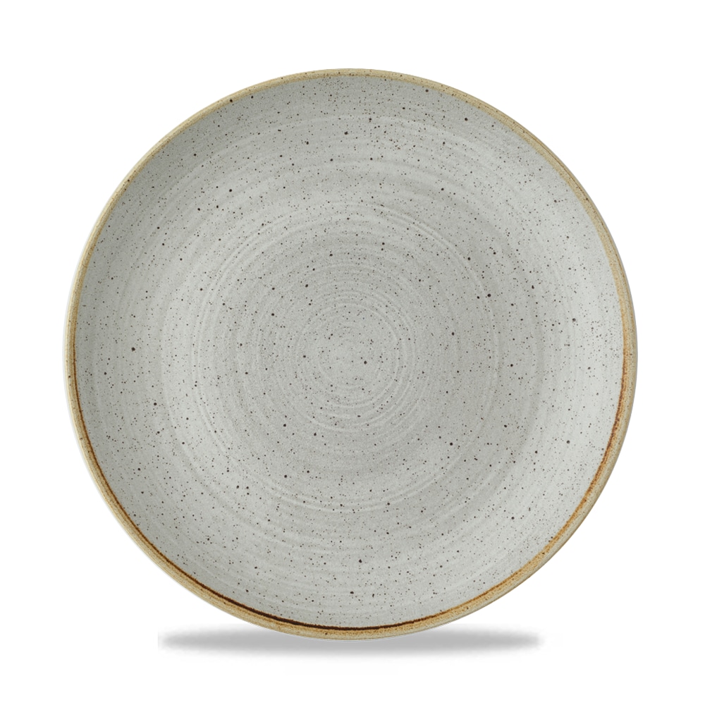 Churchill Super Vit Stonecast Raw Flat Coup Borden, 26 cm, 12 stuks, Grijs, Rond