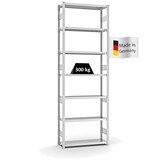 thumbnail of PROREGAL Fachbodenregal Stecksystem | Grundregal | HxBxT 300x100x30cm | 7 Ebenen | Fachlast 300 kg | Beidseitig nutzbar | Lichtgrau