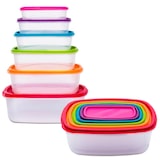 thumbnail of WellHome - Juego de 12 Recipientes Rectangulares Apilables con Tapa multicolor (0,3L + 0,5L + 0,7L + 1,15L + 1,8L + 2,8L)