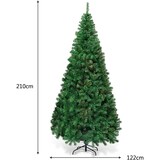 thumbnail of COSTWAY 210 cm künstlicher Weihnachtsbaum mit Metallständer, Weihnachtsbaum-PVC-Nadeln