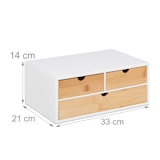 thumbnail of Relaxdays Schreibtisch Organizer, 3 Schubladen, für Büroutensilien, HxBxT: 14 x 33 x 21 cm, Bambus & MDF, weiß/natur