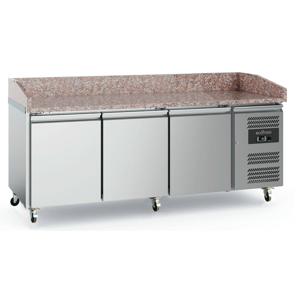 Gastro Pizzatisch Kühltisch Kühltheke Edelstahl 2020x800x1000mm 580l +2/+8°C